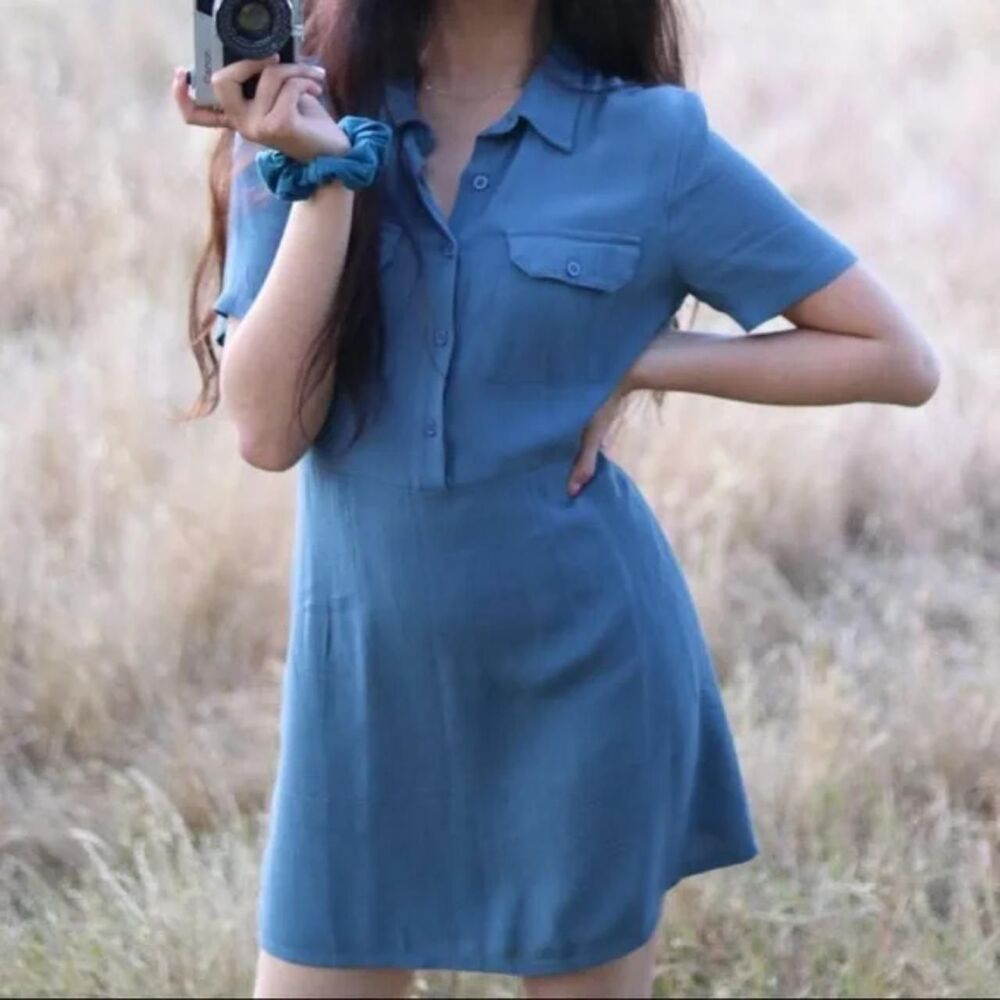 Urban Outfitters Women's Collared Dress in Blue Size S - Picture 1 of 4
